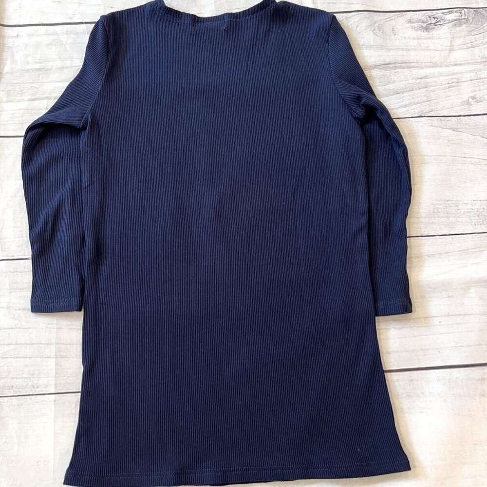 Pea Bee & Jae Navy Blue Ribbed Modal Tee - Picture 5 of 6